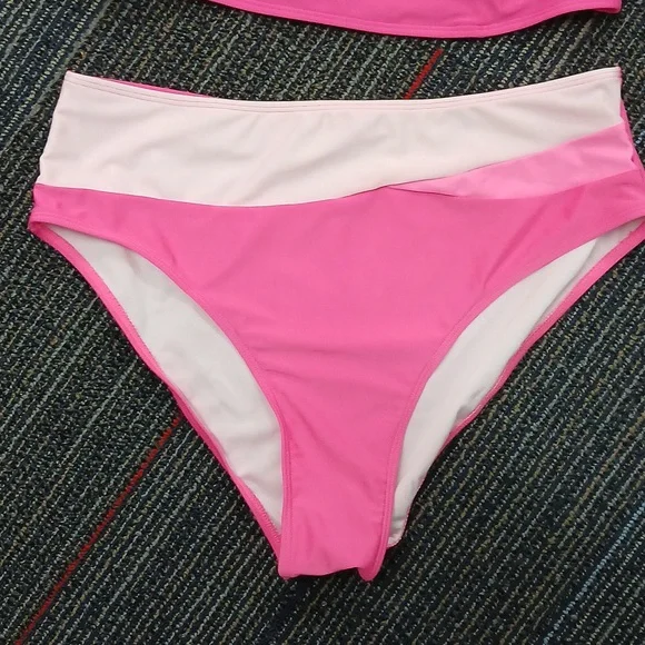 Blue Twist Bikini Swim Top High Waisted Bottoms NWOT Size XL - Picture 4 of 7